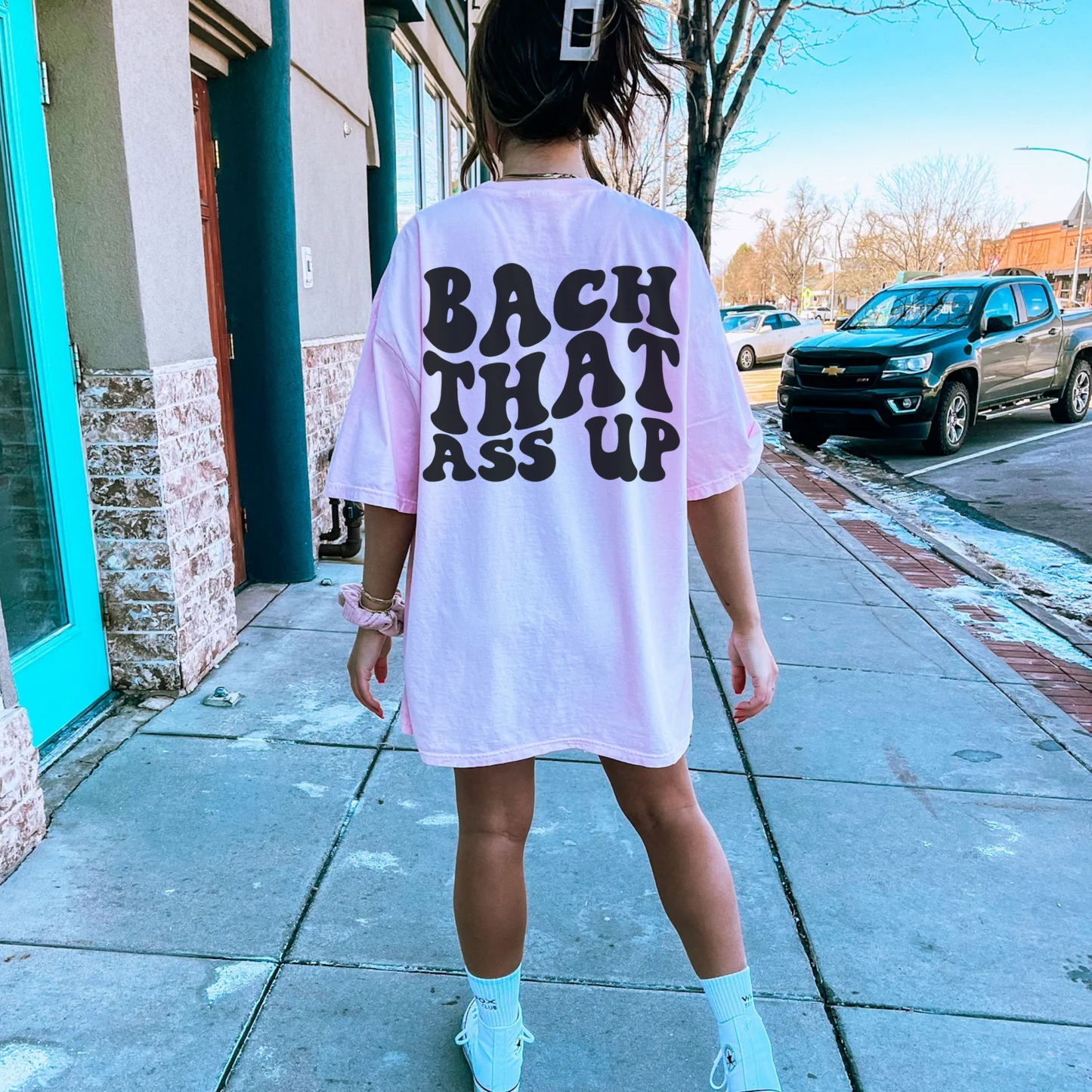 Pink bachelorette bach that ass up funny bridal tees