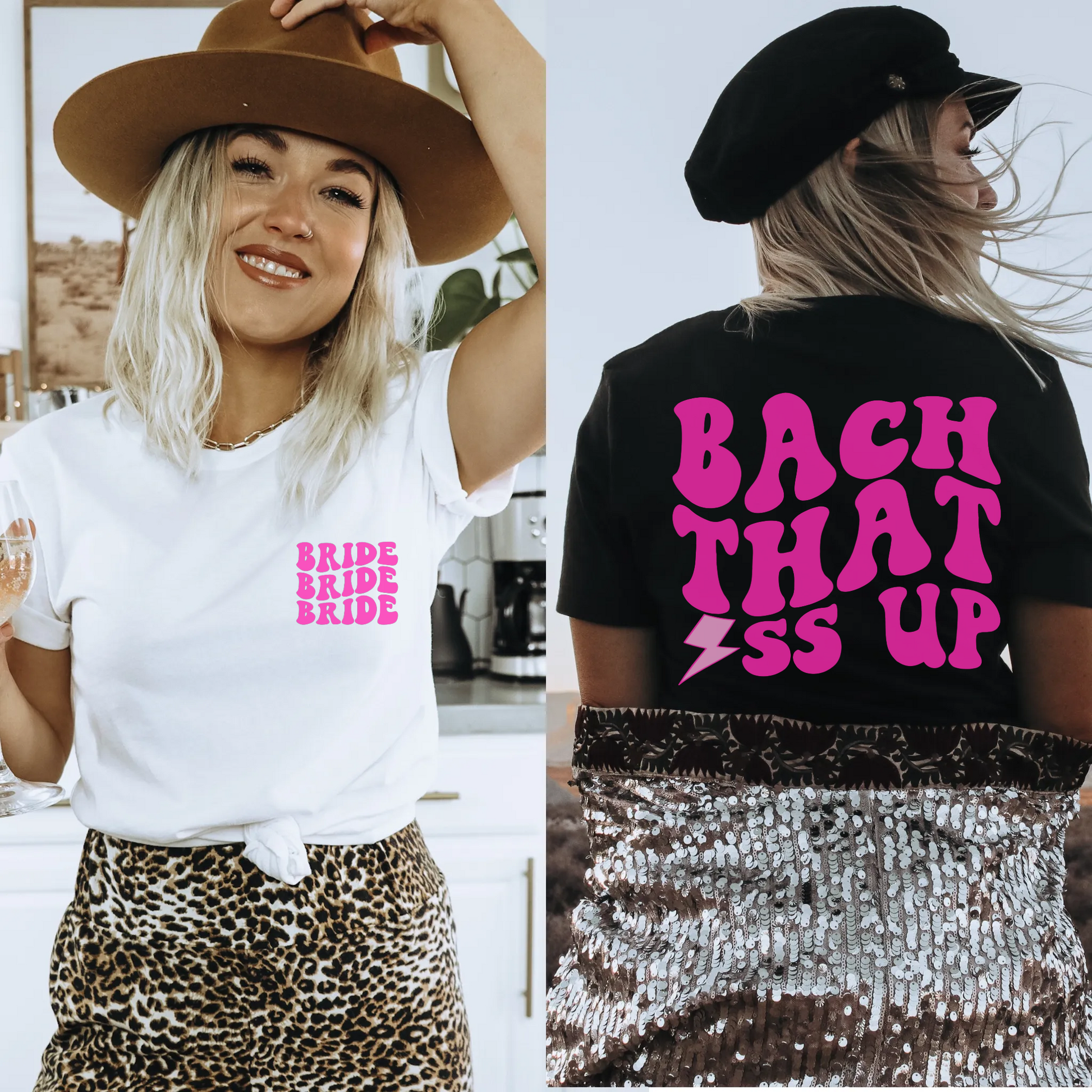 Pink bachelorette bach that ass up funny matching bach party tees