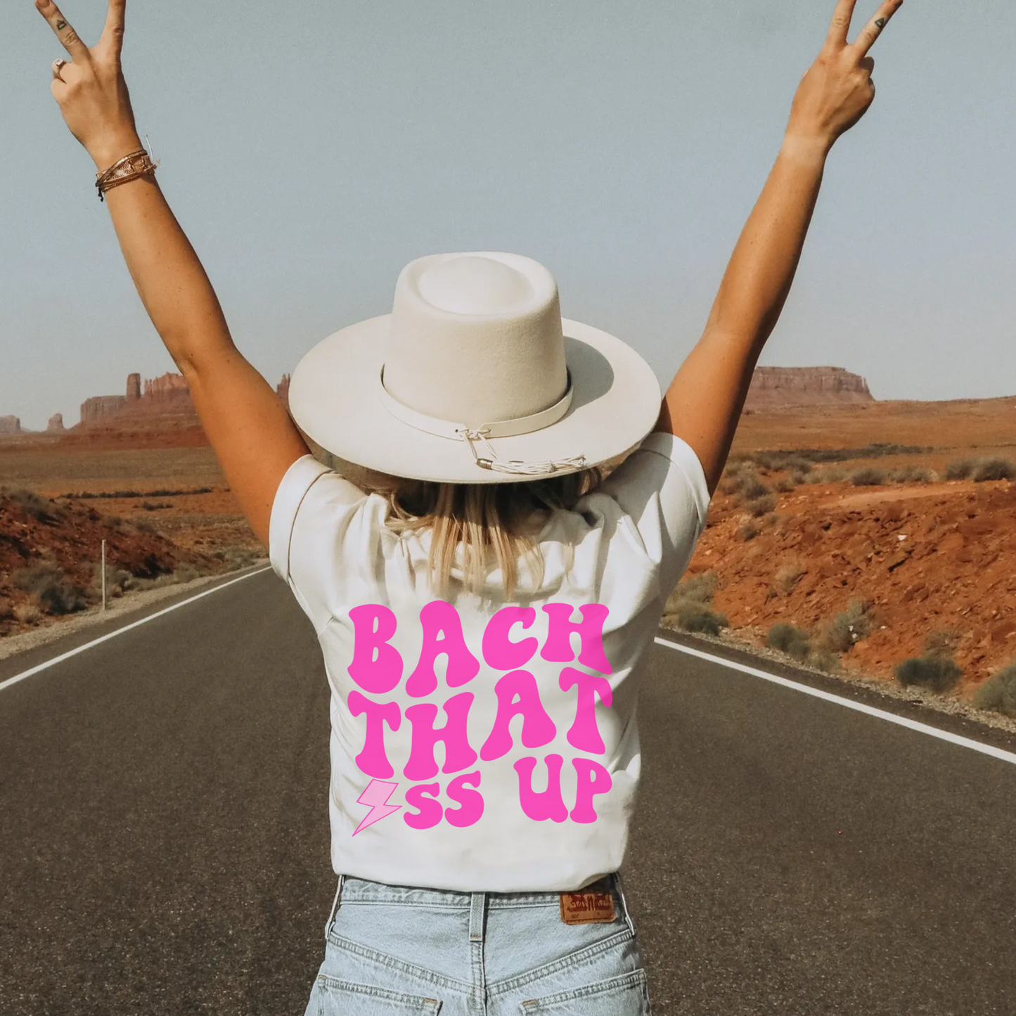 Cute matching bachelorette party shirts with funny words on back