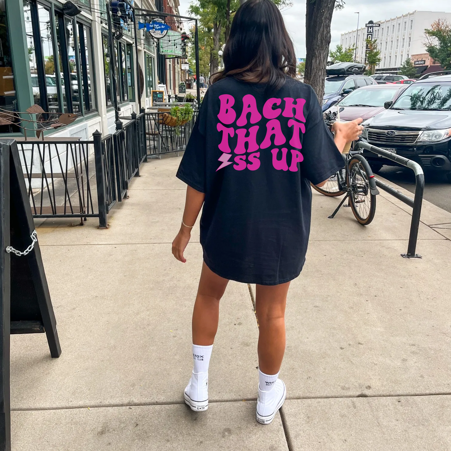 Comfort Colors oversized pink bach that ass up bachelorette party shirts