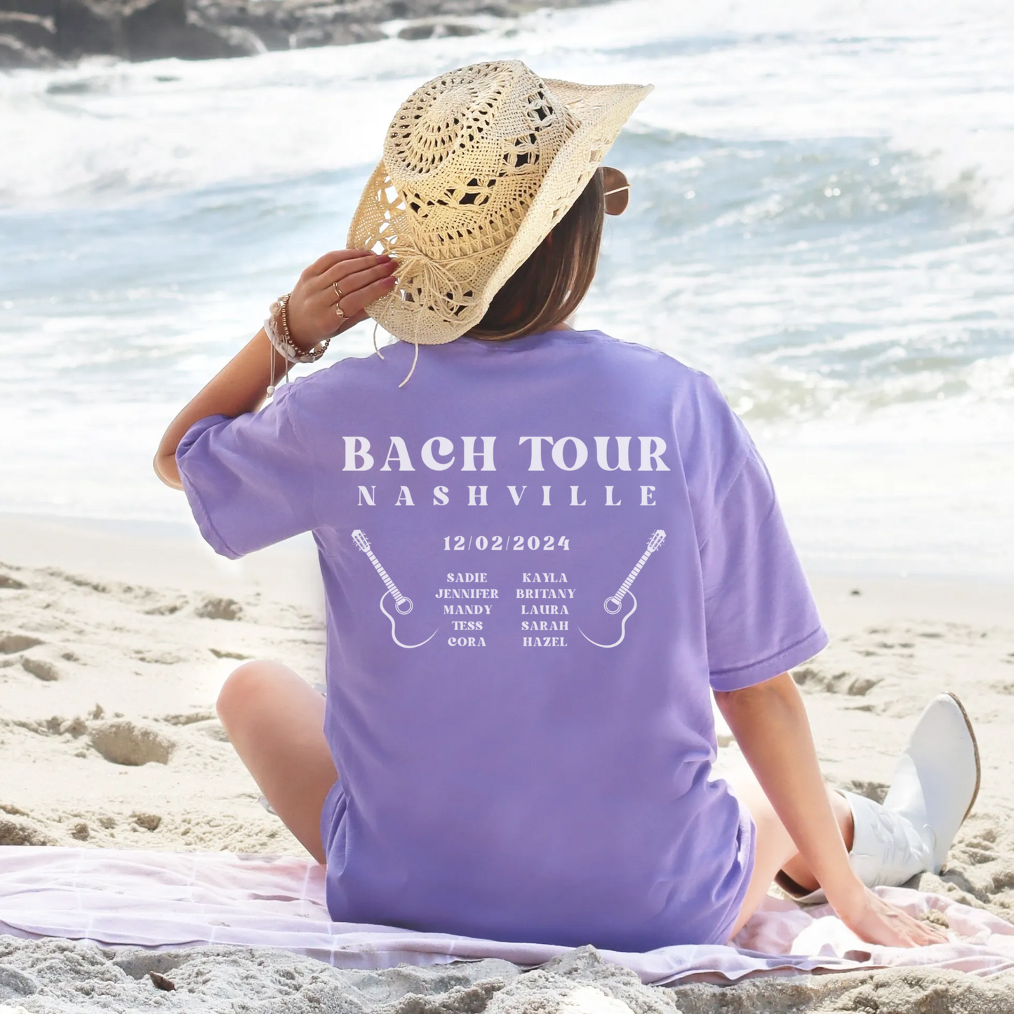 Retro bach tour band shirts for aesthetic future bride and music theme bachelorette party