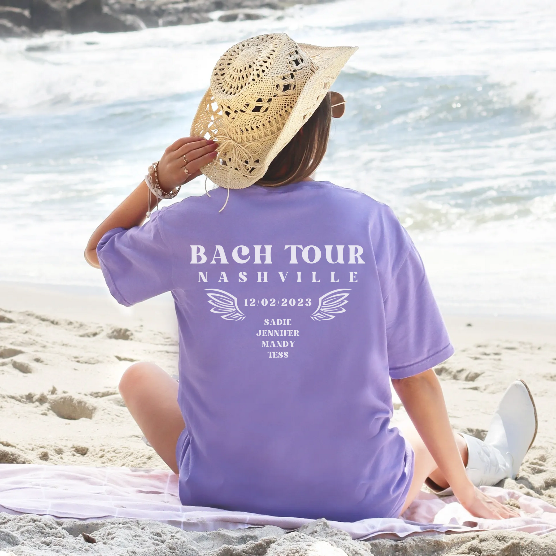 Custom destination Comfort Colors bachelorette bach tour shirts