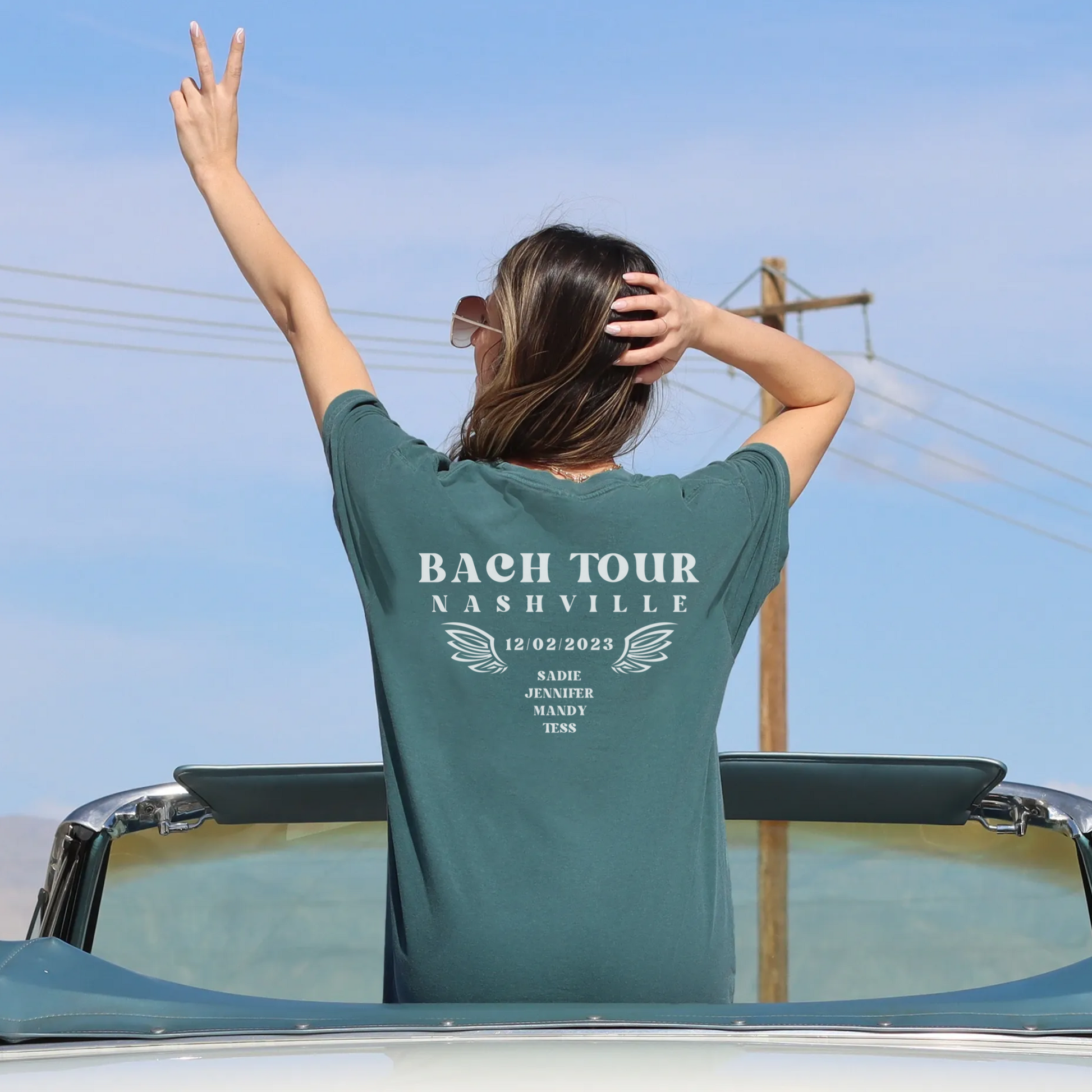 Comfort Colors bach tour bachelorette party shirts with an oversized look