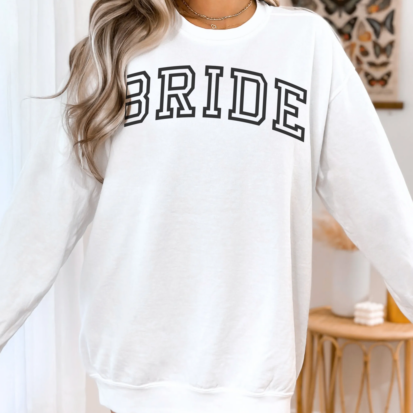 Comfort Colors Sweatshirt Bride Oversized Crewneck Sweatshirt Bridal Outfit