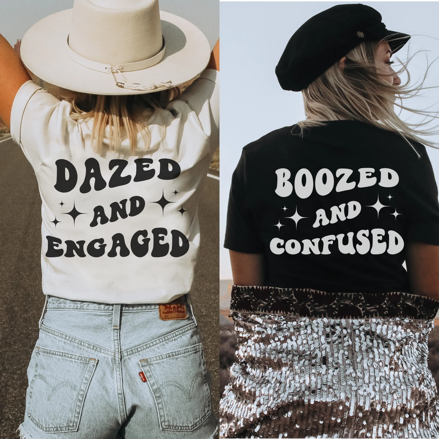 Custom Dazed and Engaged Boozed and Confused Bachelorette Shirts