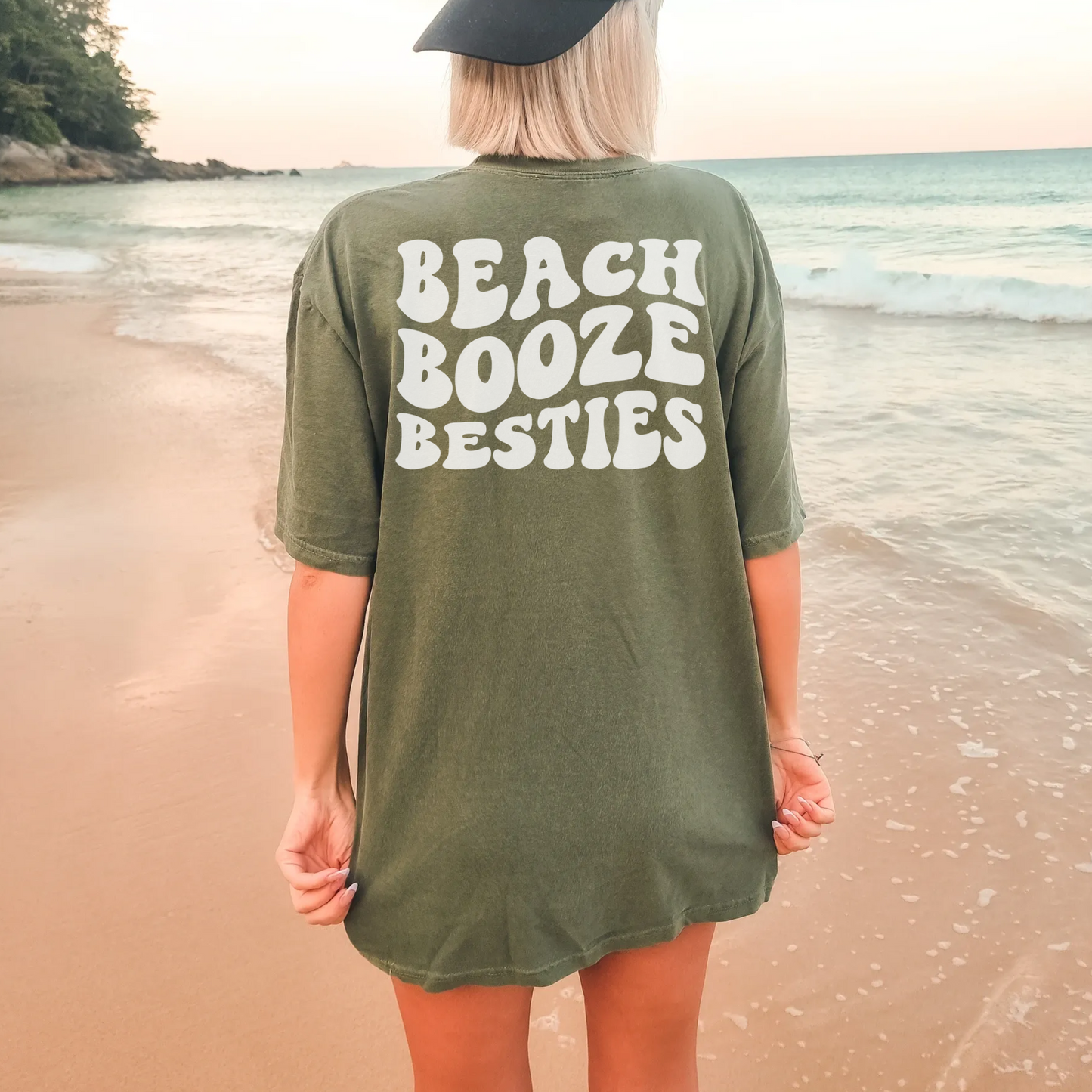 Custom Beach Booze Besties Girls Trip Shirt