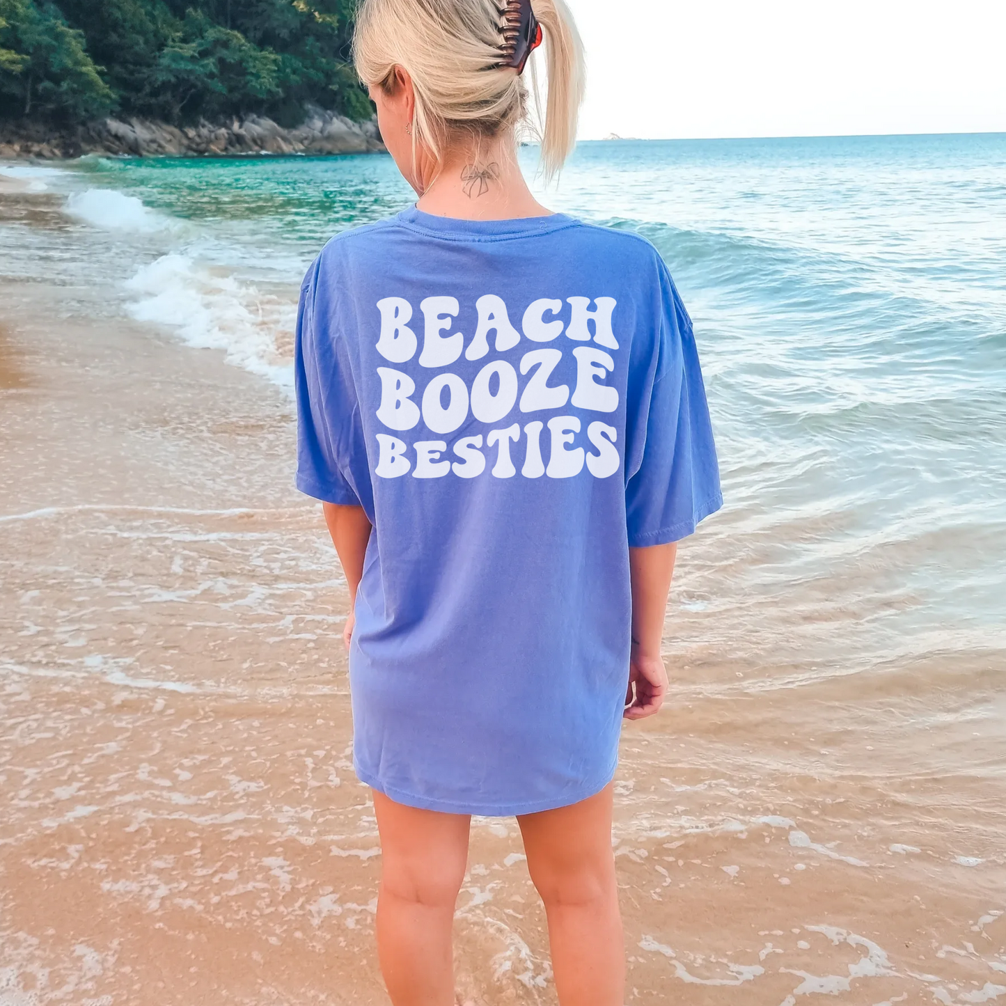 Custom Beach Booze Besties Girls Trip Shirt