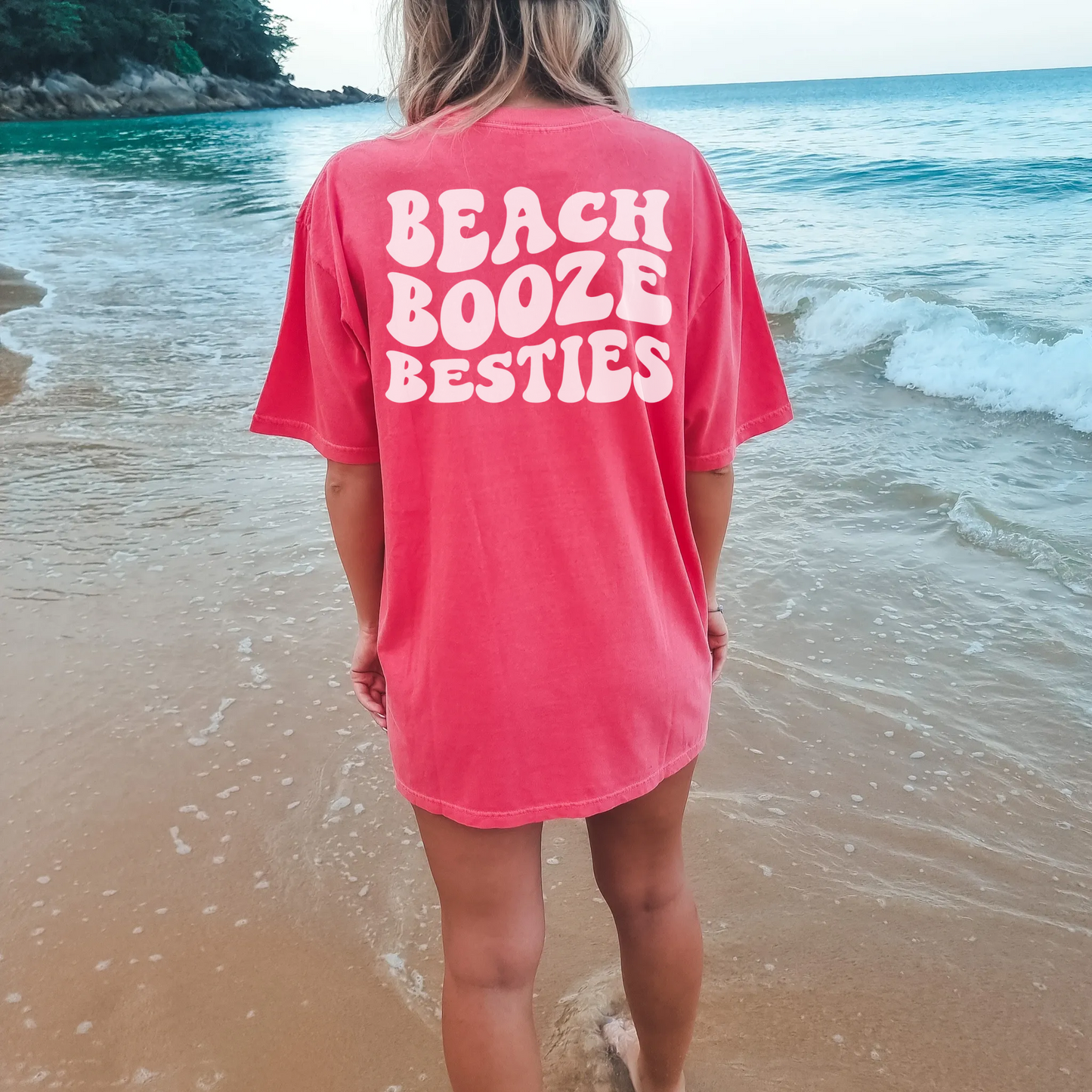 Custom Beach Booze Besties Girls Trip Shirt