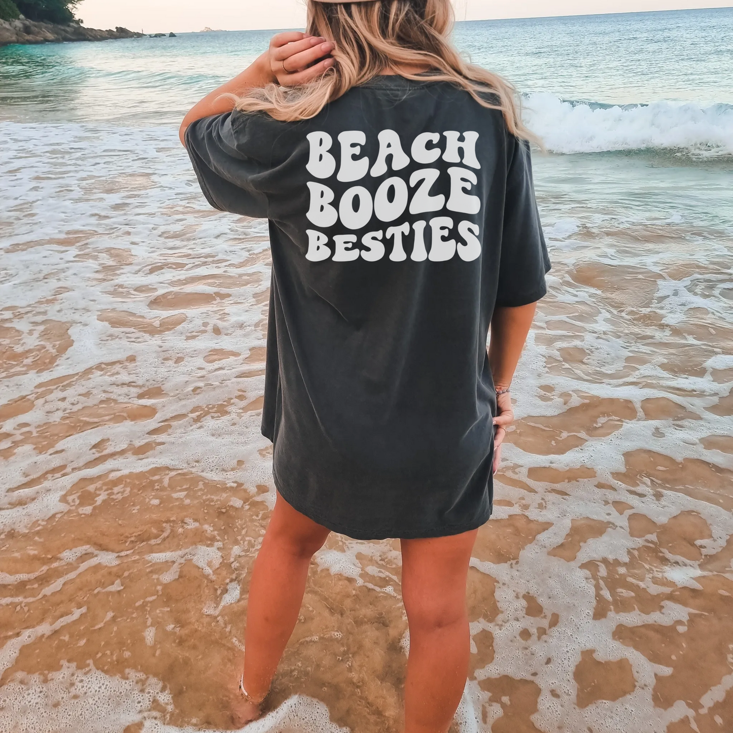 Custom Beach Booze Besties Girls Trip Shirt