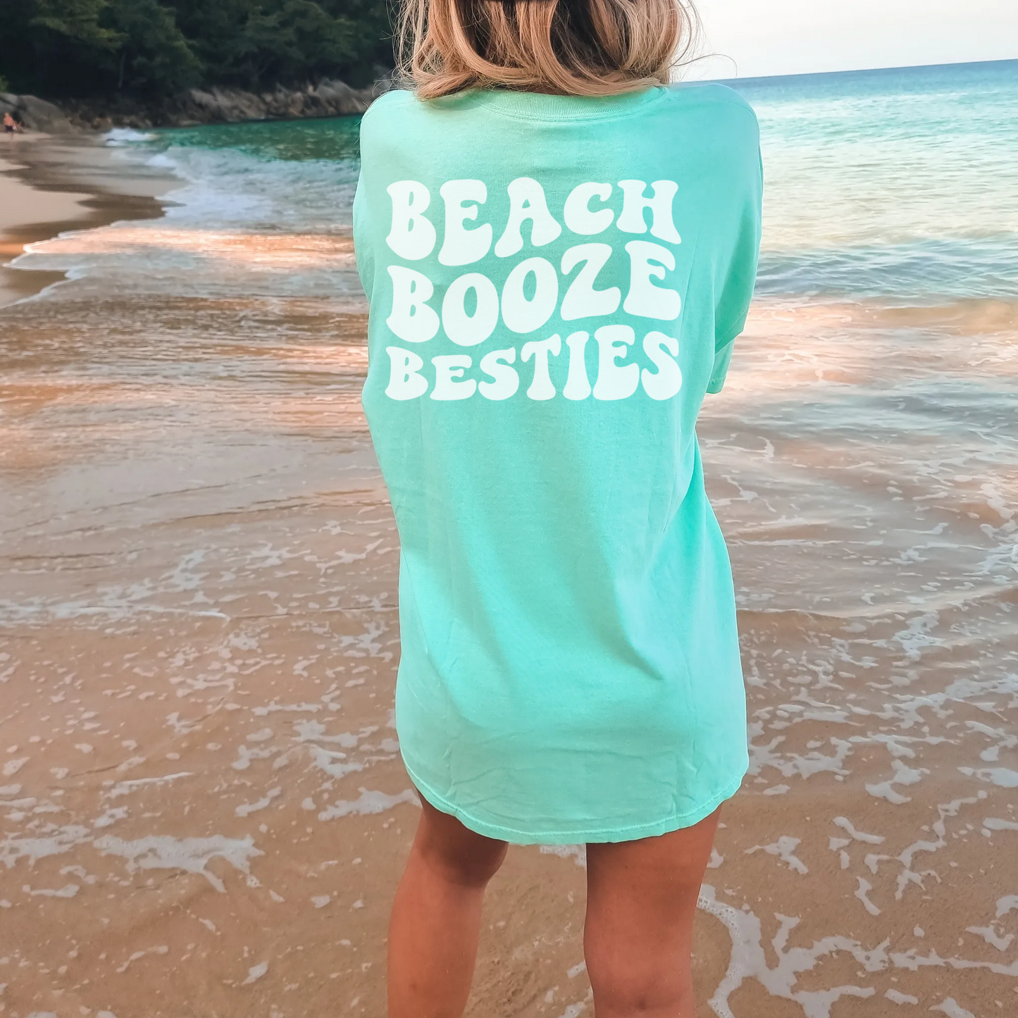 Custom Beach Booze Besties Girls Trip Shirt