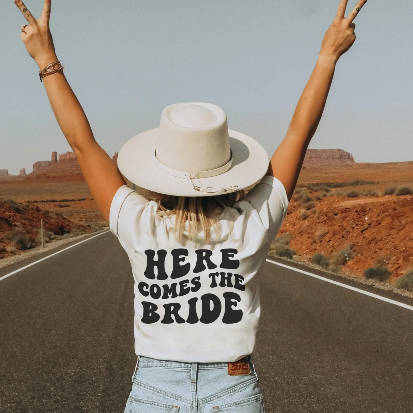 Custom Here Comes The Bride Bachelorette Shirt