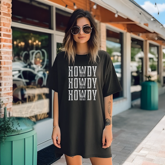 Howdy Distressed Western Comfort Colors Shirt